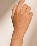Gold Tone Hand Chain Bracelet Ring