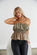 peplum top in black and green - ruched top to wear going out - girls night out - cute girl aesthetic - fall outfits