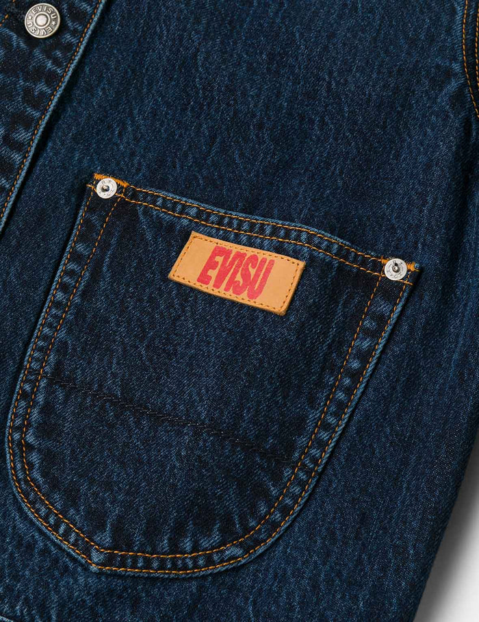 Gradient Print Loose Fit Washed Denim Jacket