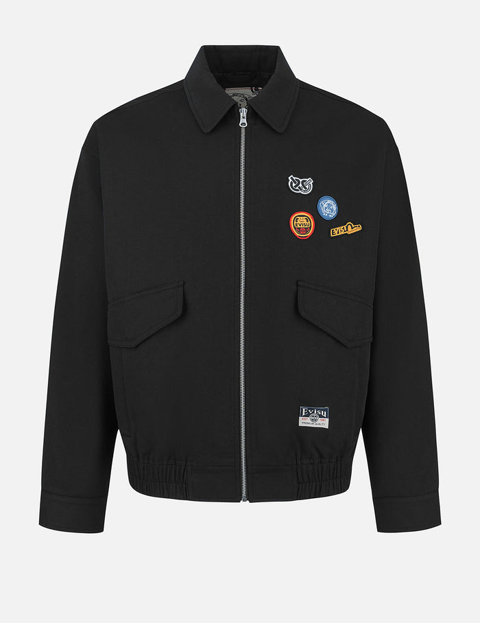 Graffiti Daicock Print Boxy Fit Zip Up Jacket