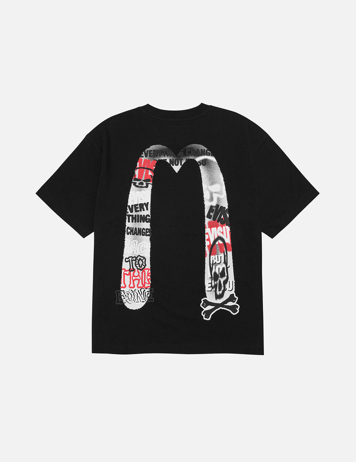 Graffiti-style Daicock Print Relax Fit T-shirt