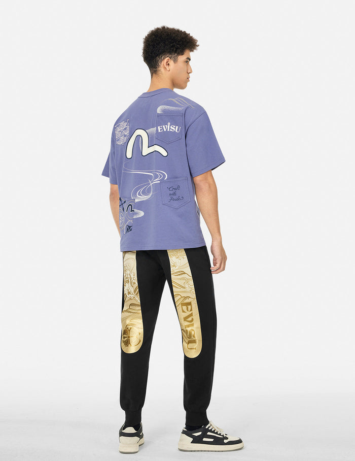 Hakutaku Daicock Printed Regular Fit Sweatpants