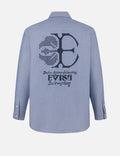 Half Kamon Embroidery and Print Relax Fit Shirt