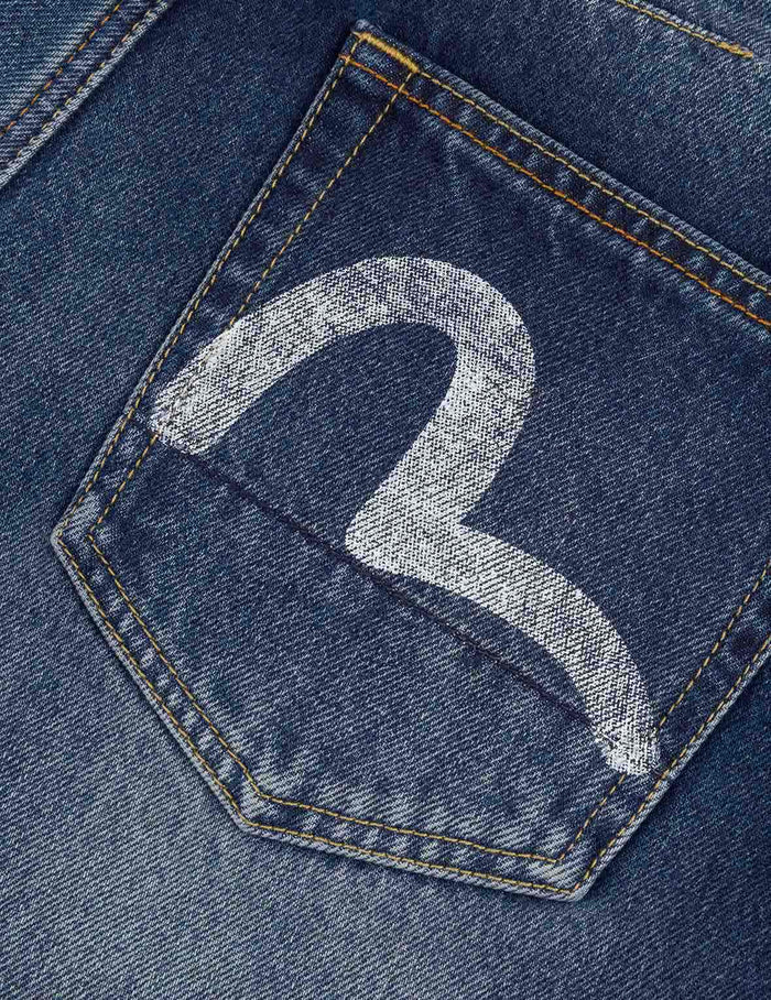 Hand-Drawn Seagull Print 3D Fit Jeans