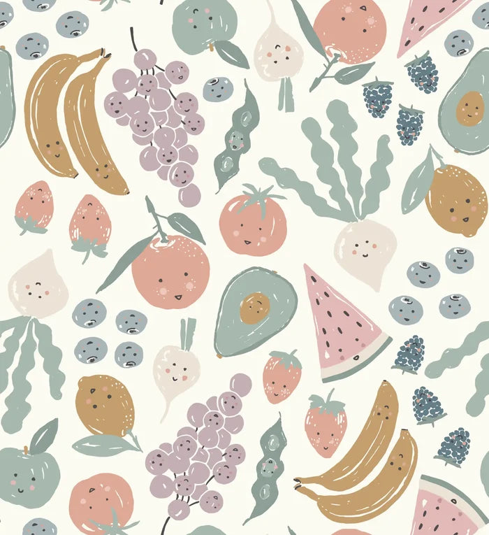 Happy Fruit Dusty Pink - Family Fabrics B.V.