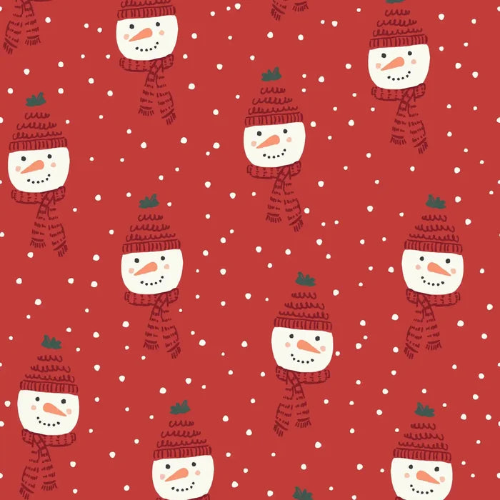 Happy Snowman Red - Family Fabrics B.V.