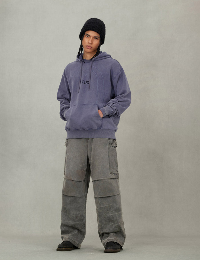 Heavy Washed Daicock Embroidery Regular Fit Hoodie