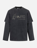 Heavy Washed Regular Fit 2-in-1 Long-Sleeve T-Shirt