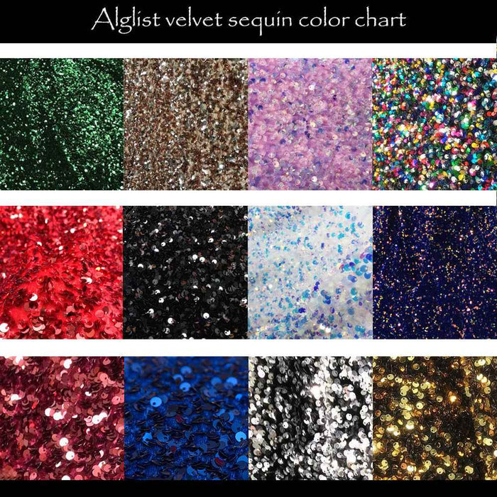 High Neck Long Sleeve Sparkly Colorful Sequined Mermaid Prom Gala Gowns