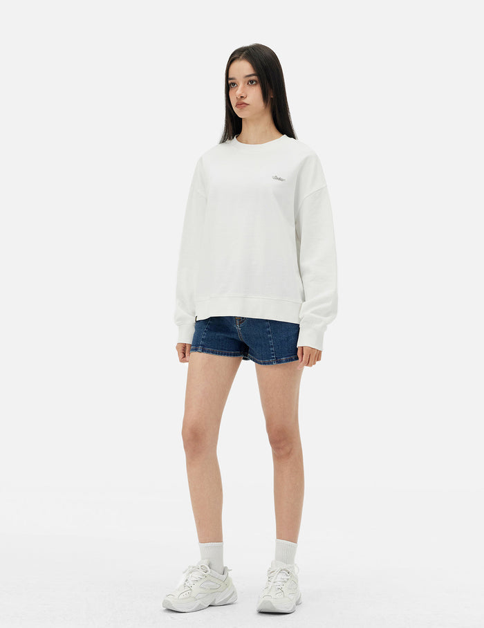 Hummingbird and Magnolia Embroidery Oversized Sweatshirt