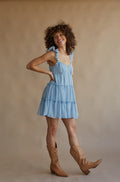 baby blue ruffle sleeve babydoll mini dress | light blue graduation mini dress