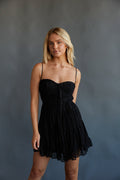 black lace bustier mini dress - lbd - black mini dress | ivy