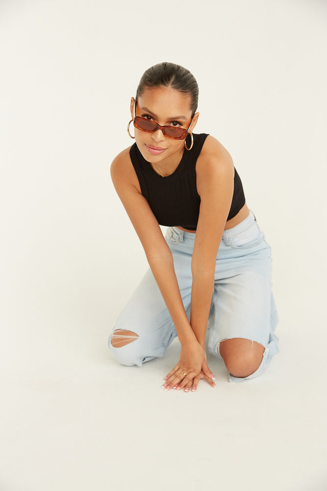 ribbed crop tank top