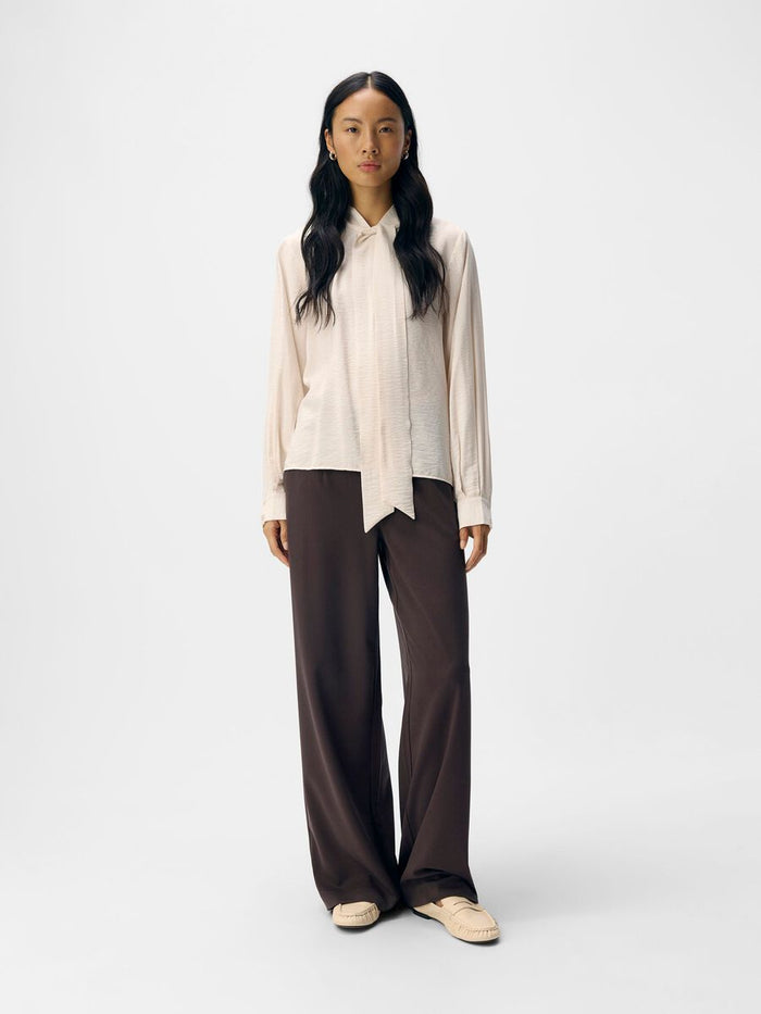 Jackie Bow Blouse (White Sand)