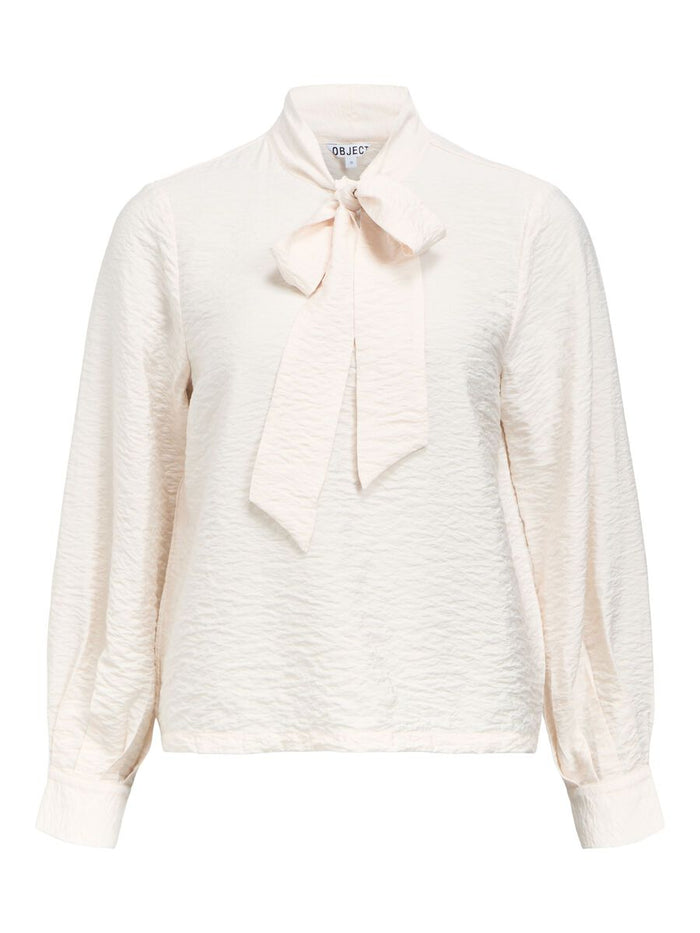 Jackie Bow Blouse (White Sand)