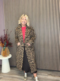 Jenna Long Printed Coat (Black/Leopard)