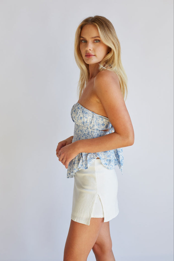 side image | Jimena Mini Skort | casual and trendy | side angle showing the skort’s natural flow and comfortable fit.