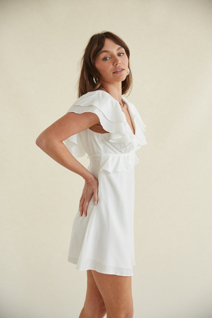 white graduation dress