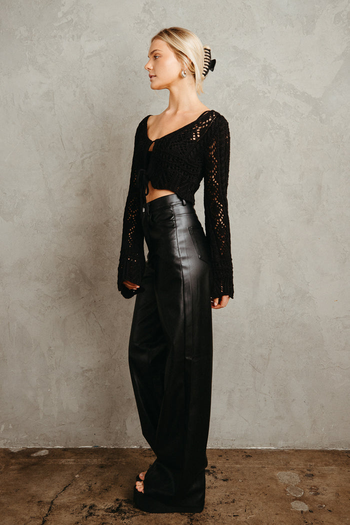 open knit pointelle sweater outfit - outfits for fall - fall fashion