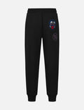 Kamon and Daruma Embroidery Pockets Regular Fit Sweatpants