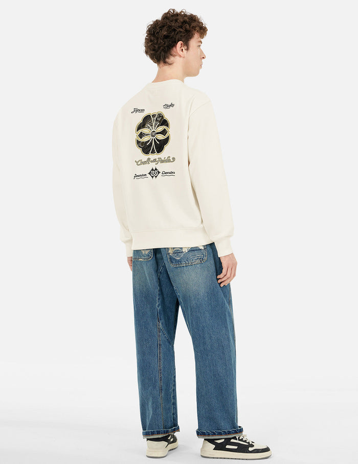 Kamon and Logo Brocade Applique Relax Fit Sweatshirts