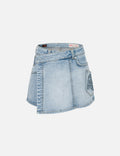 Kamon and Logo Embroidery Regular Fit Denim Skorts