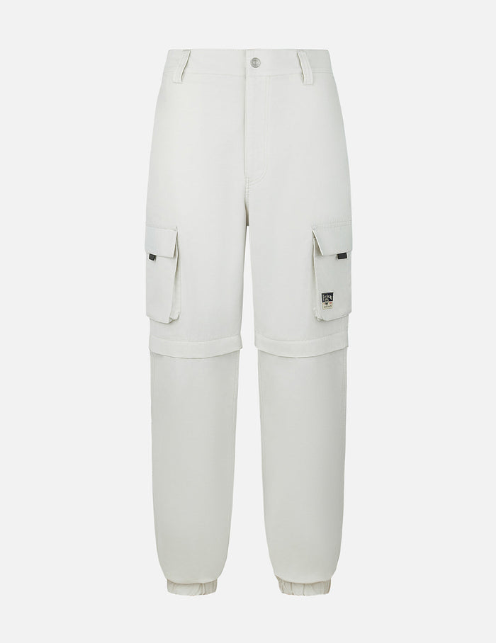 Kamon and Logo Prints Detachable Leg Panel Fashion Fit  Woven Cargo Jogger