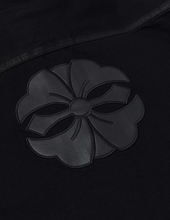 Kamon and Seagull Appliqué Regular Fit Denim Jacket Shirt