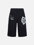 Kamon Appliqué Fashion Fit Denim Shorts