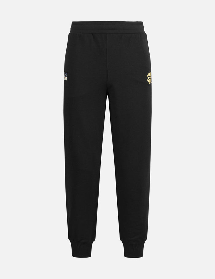 Kamon Embroidery and Logo Brocade Appliqué Regular Fit Sweatpants
