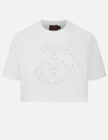 Kamon Rhinestone Cropped T-Shirt