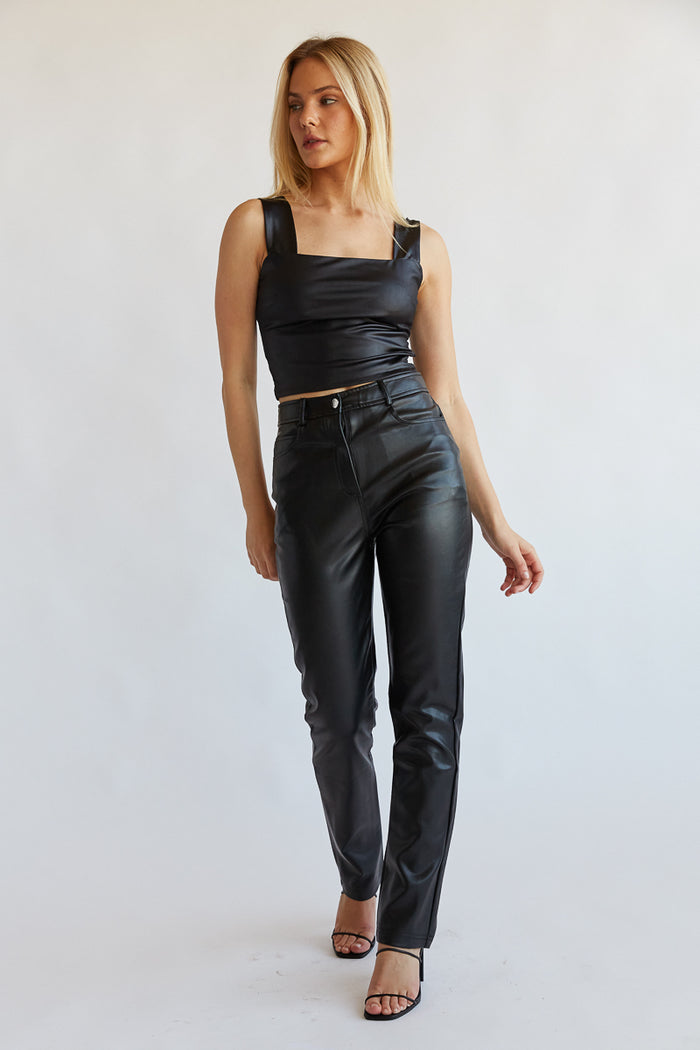 date night outfit boutique - new leather pants 2023 - cute and affordable leather pants
