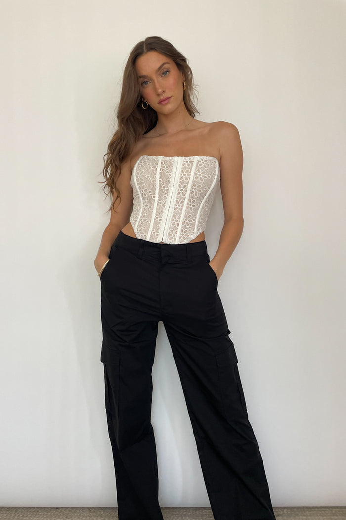 black nylon cargo pants