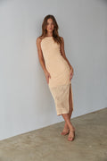 peach knit midi dress - resort outfit inspo
