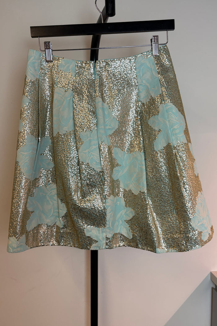 Kenzo Blue Floral Sequin Skirt