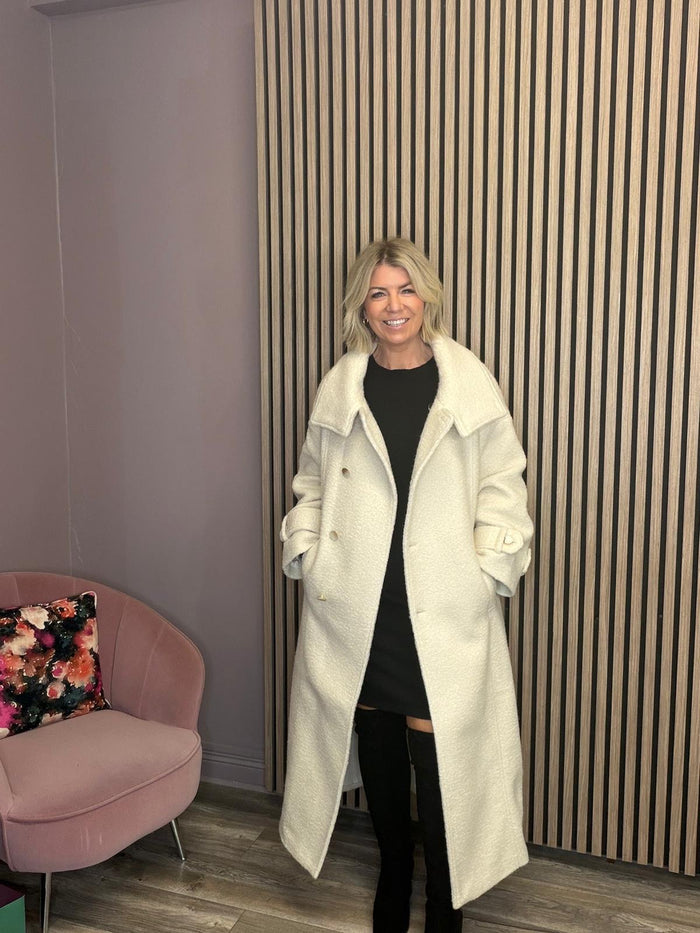 Kera Boucle Belted Coat (Birch)