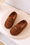 Kids Brown Suede Loafers – Soft Sole Slip-On Casual Shoes