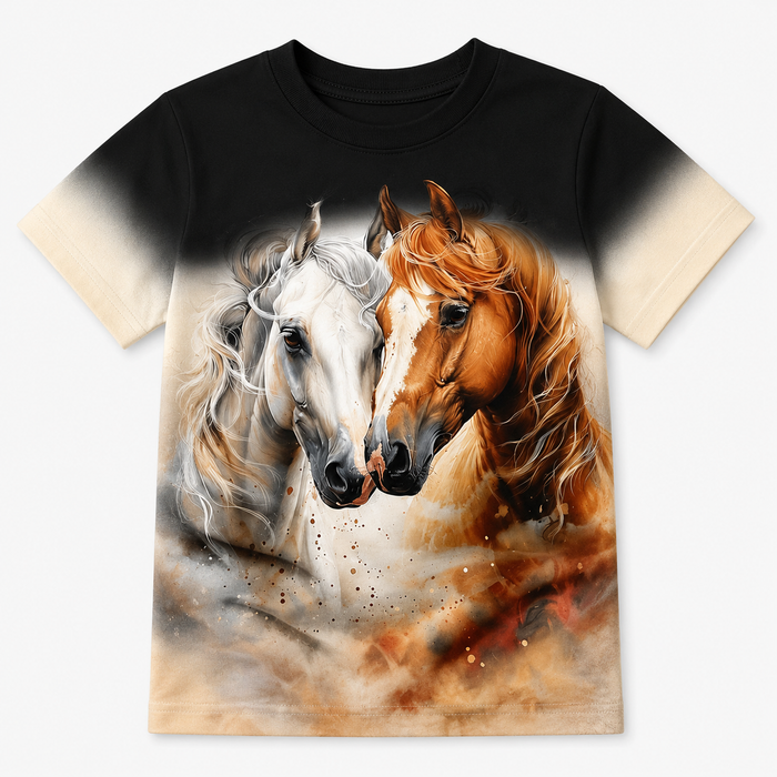 Kids Horse Print Short Sleeve T-Shirt