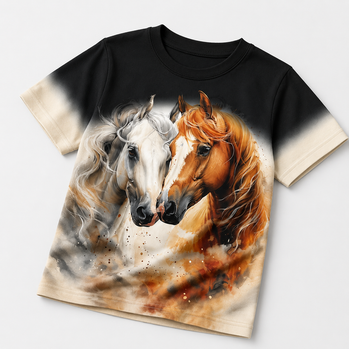 Kids Horse Print Short Sleeve T-Shirt