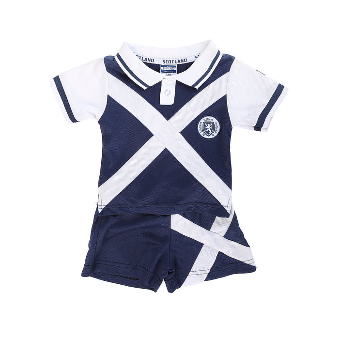 Kids Saltire Scotland Football Kit Top & Shorts Set Navy