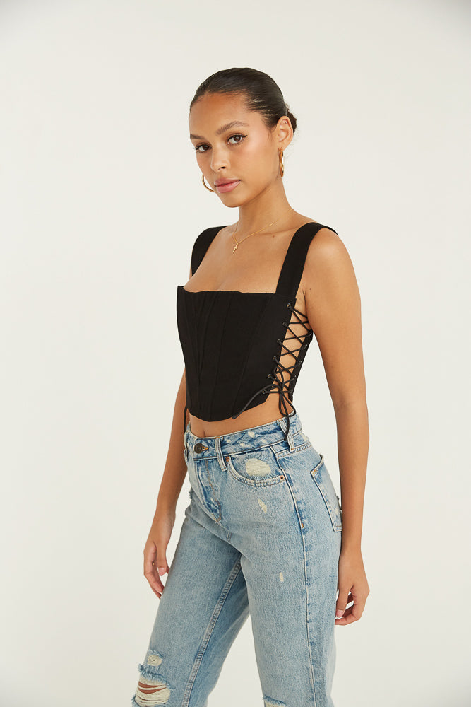 lace up corset crop top