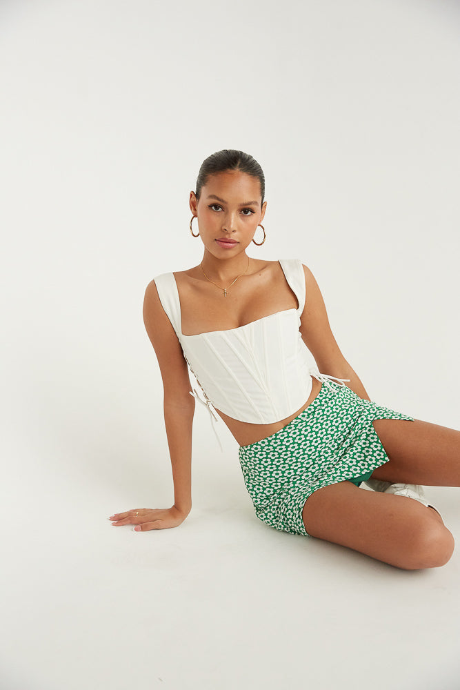 lace up corset crop top