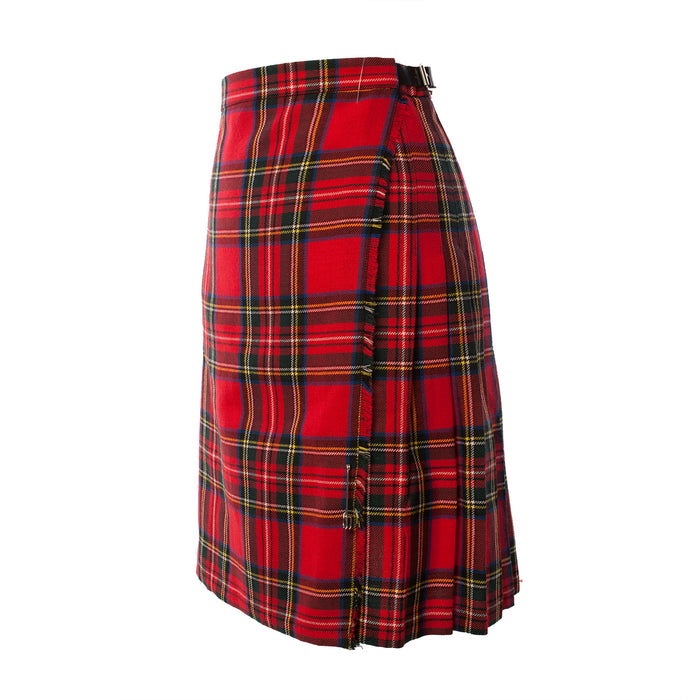 Ladies Knee Length Tartan Kilted Skirt Stewart Royal