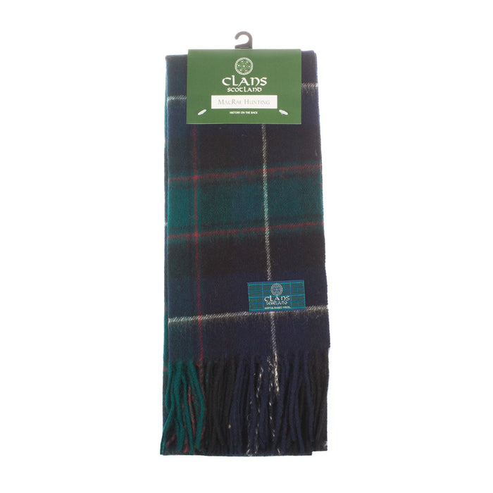 Lambswool Scottish Tartan Clan Scarf Macrae Hunting - Heritage Of Scotland - MACRAE HUNTING
