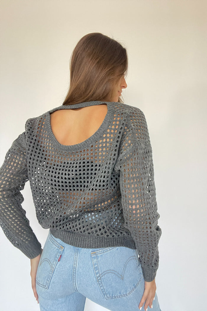 open back crochet long sleeve top - beach cover up - lake cover up - tailgate - game day - bbq