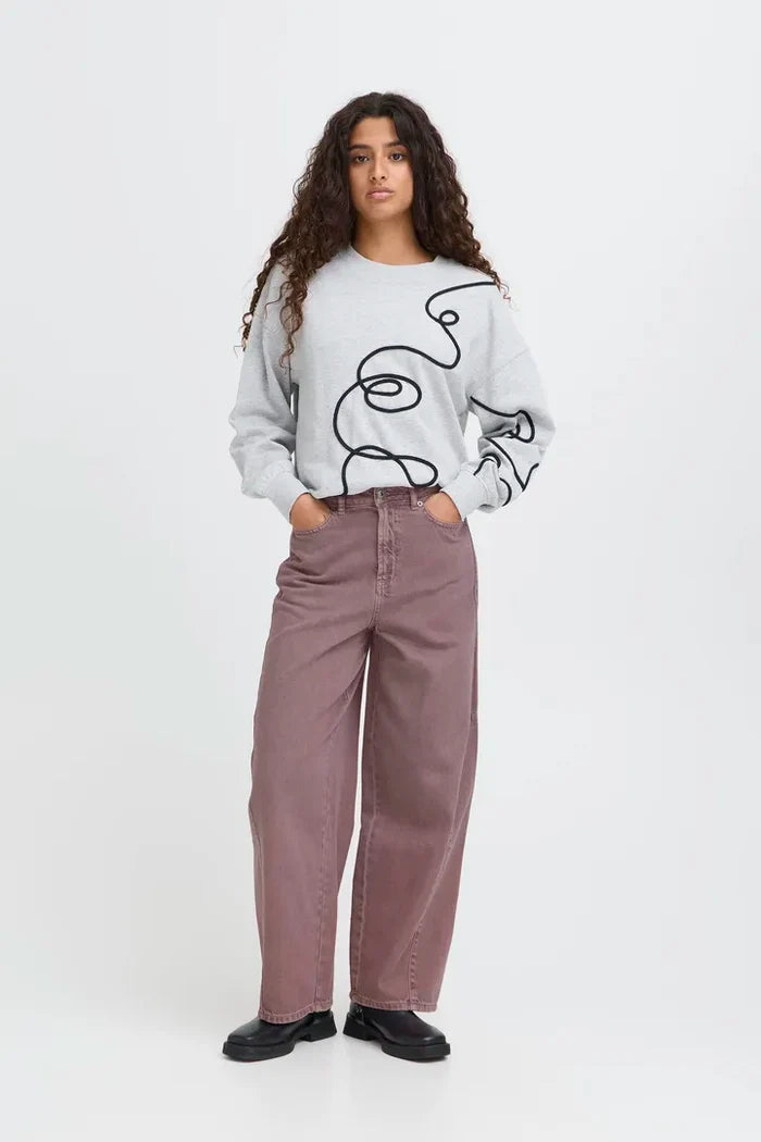 Leah Barrel Leg Jeans (Ruby Wine)