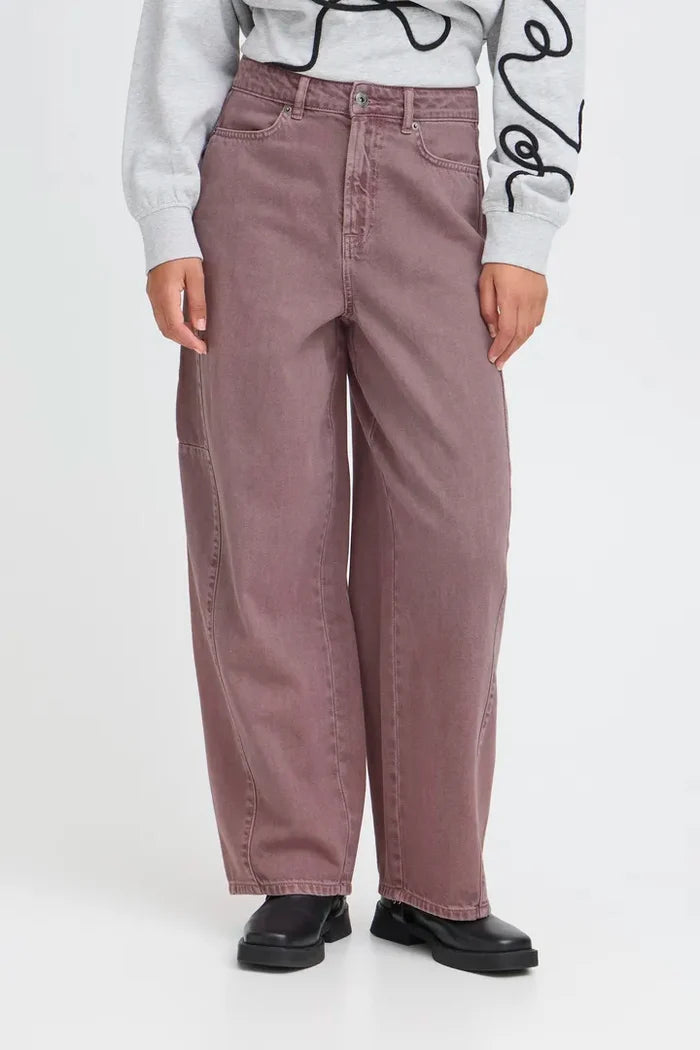 Leah Barrel Leg Jeans (Ruby Wine)