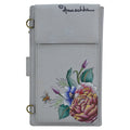 Leather Hand Painted Cell Phone Case & Wallet - Floral Charm (1113)