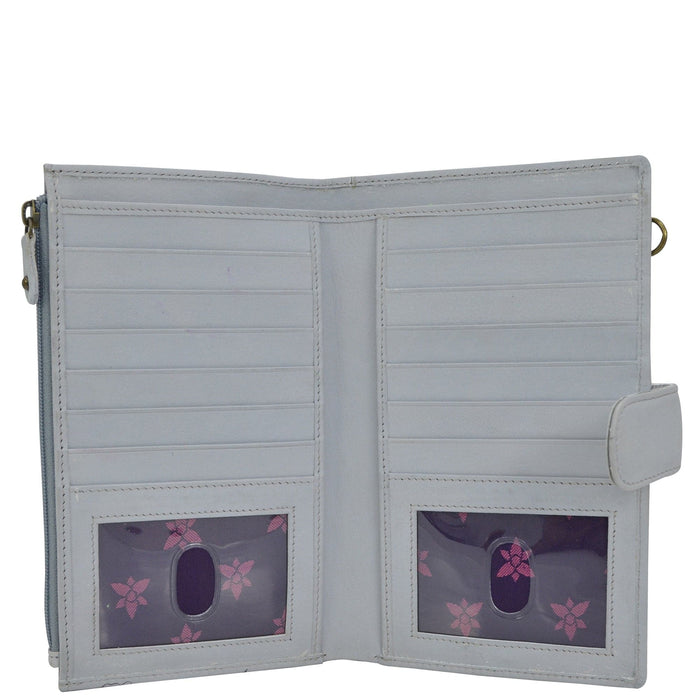 Leather Hand Painted Cell Phone Case & Wallet - Floral Charm (1113)