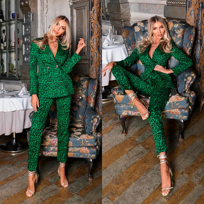 Leopard Print Wedding Tuxedos Slim Fit  Pants Suits (Jacket+Pants) - Envious Designs